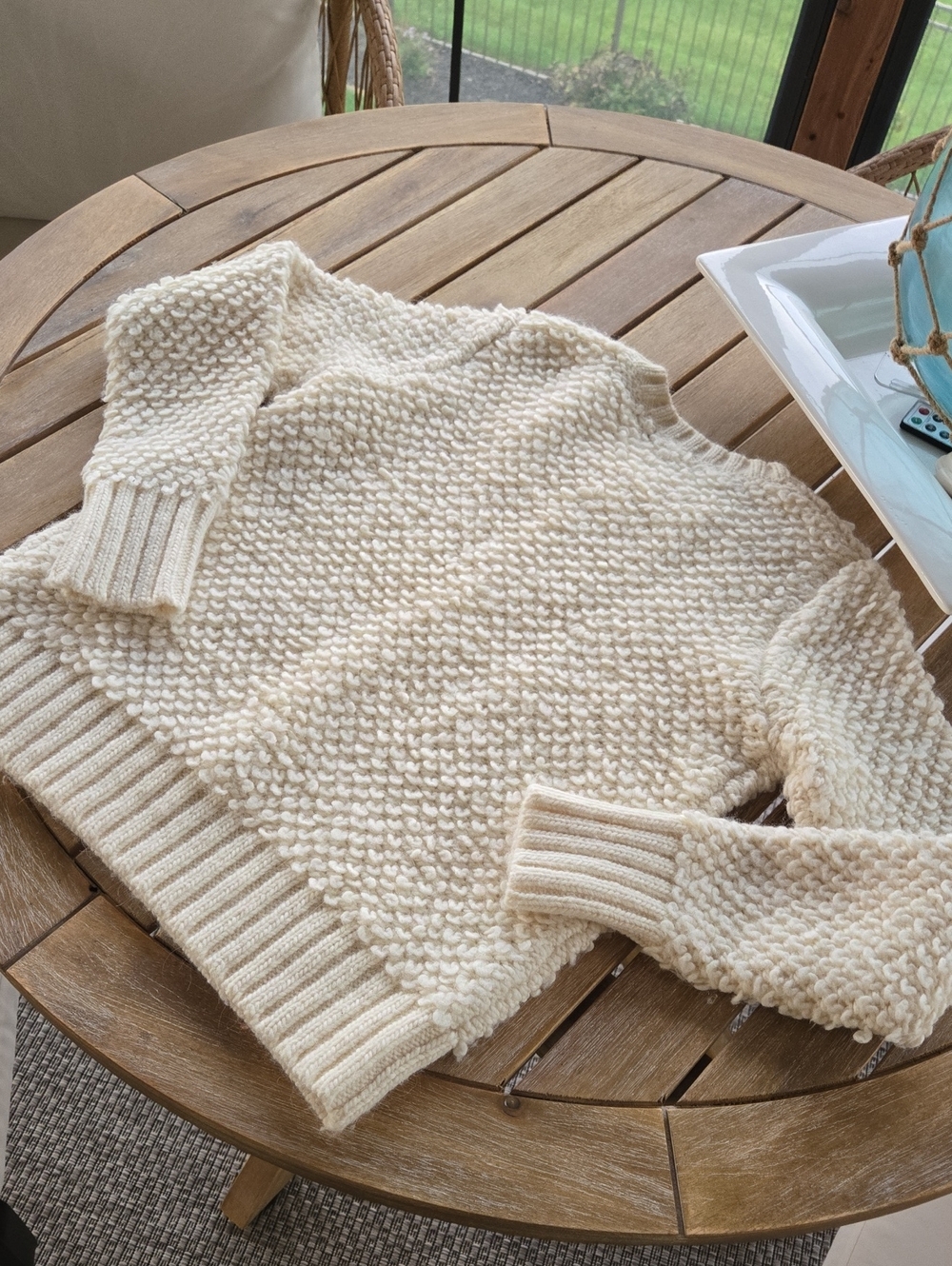 Banana Republic Made of Italian Yarn Wool Alpaca Crewneck Textured Knit Sweater - Picture 9 of 12